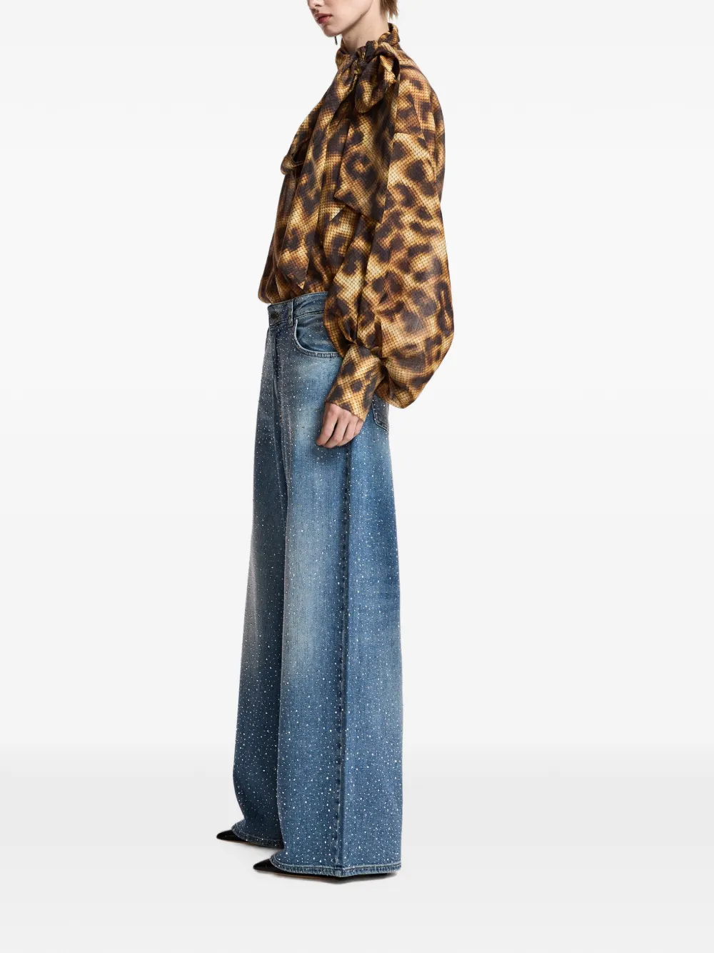Essentiel Antwerp Karismatic blouse met strik Bruin