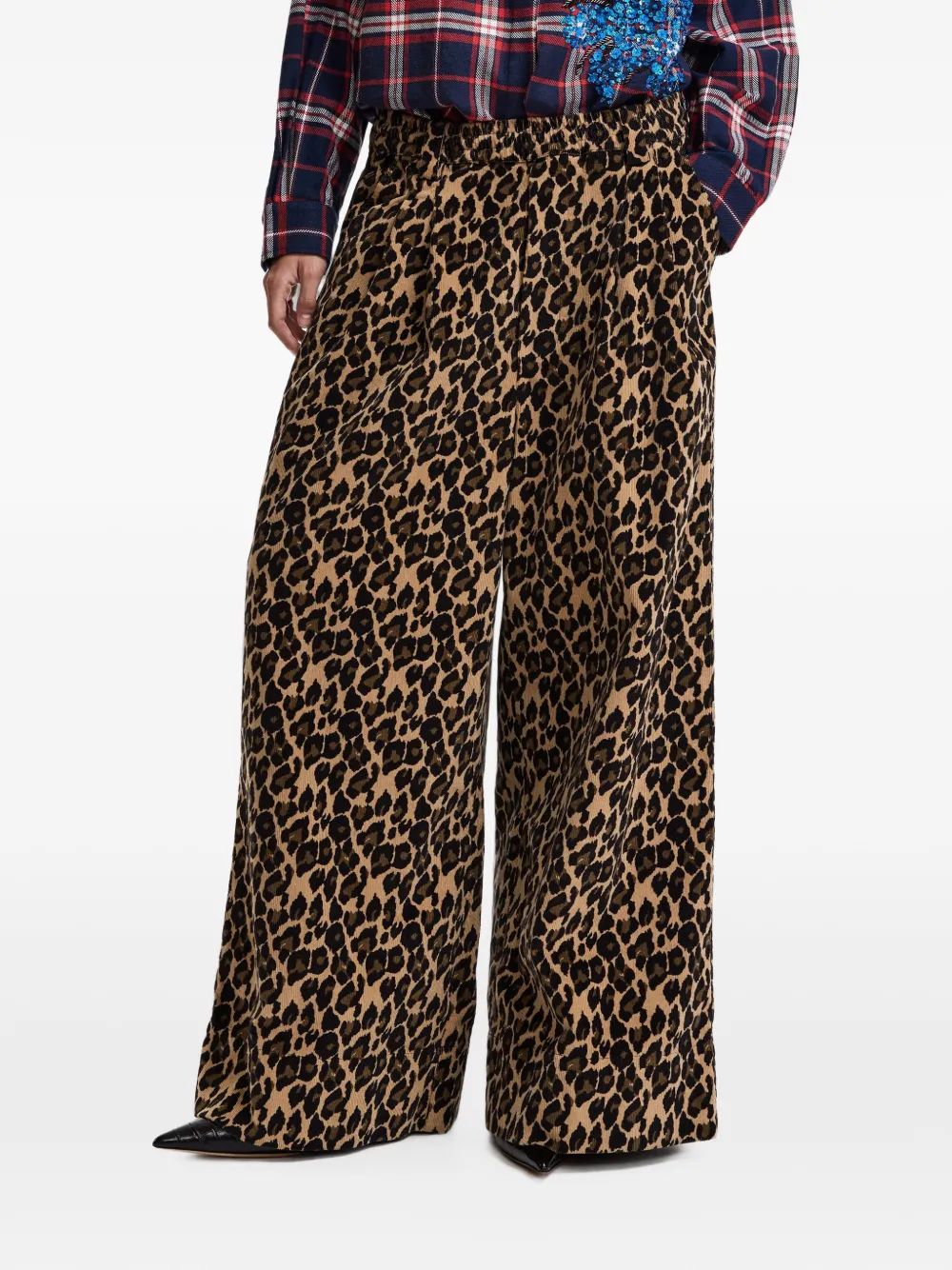 Essentiel Antwerp Kelly broek met luipaardprint Beige