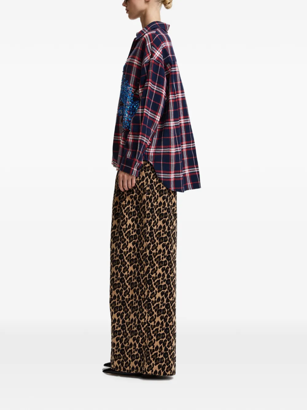 Essentiel Antwerp Kelly broek met luipaardprint Beige