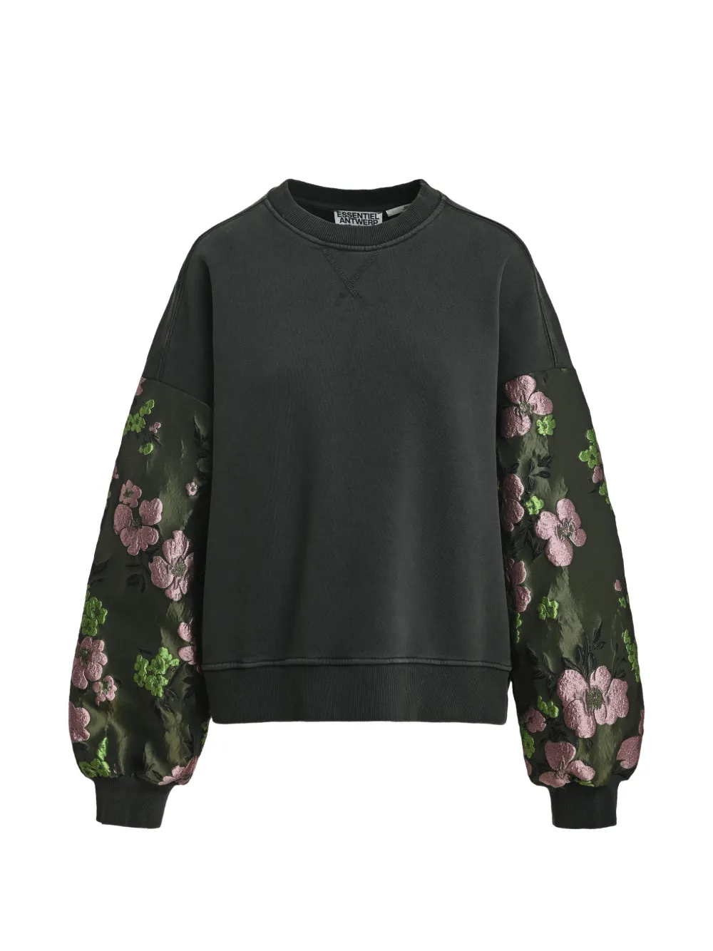 Essentiel Antwerp Felpa Kueer a fiori jacquard - Grigio