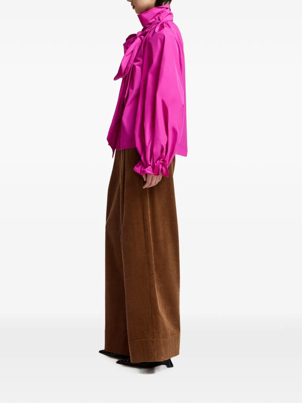 Essentiel Antwerp Oversized blouse met strik Roze