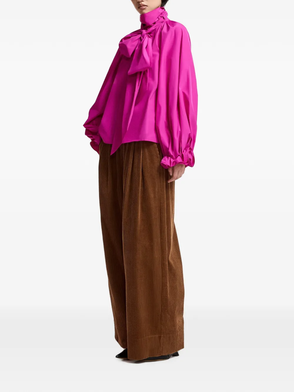 Essentiel Antwerp Oversized blouse met strik Roze