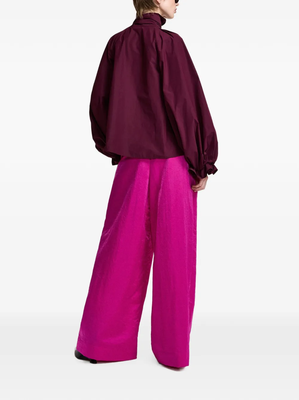 Essentiel Antwerp Keily blouse met volumineuze mouwen en strik Paars