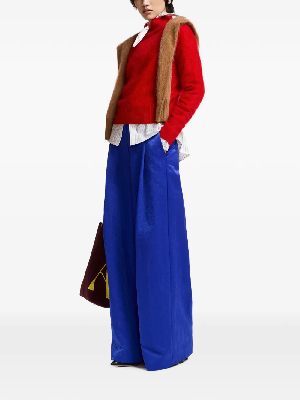 Essentiel Antwerp Karacas trui met geribbelde afwerking Rood