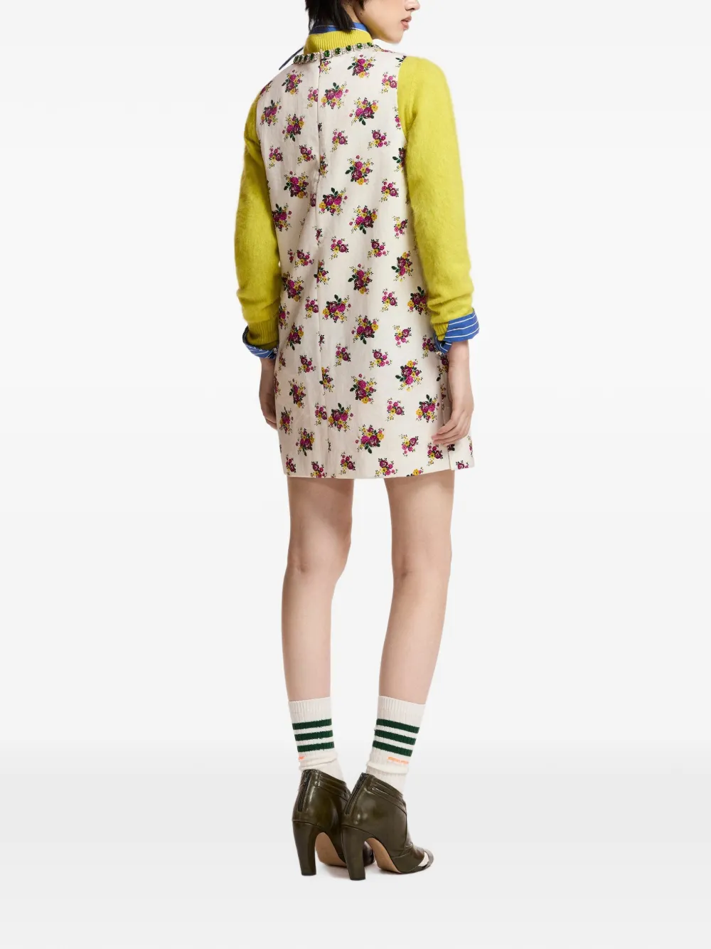 Essentiel Antwerp Verfraaide mini-jurk met bloemenprint Wit