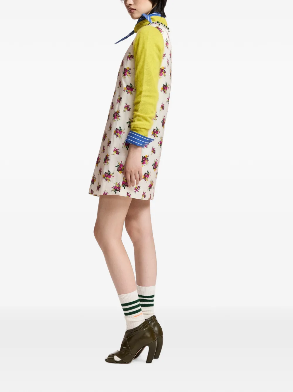 Essentiel Antwerp Verfraaide mini-jurk met bloemenprint Wit