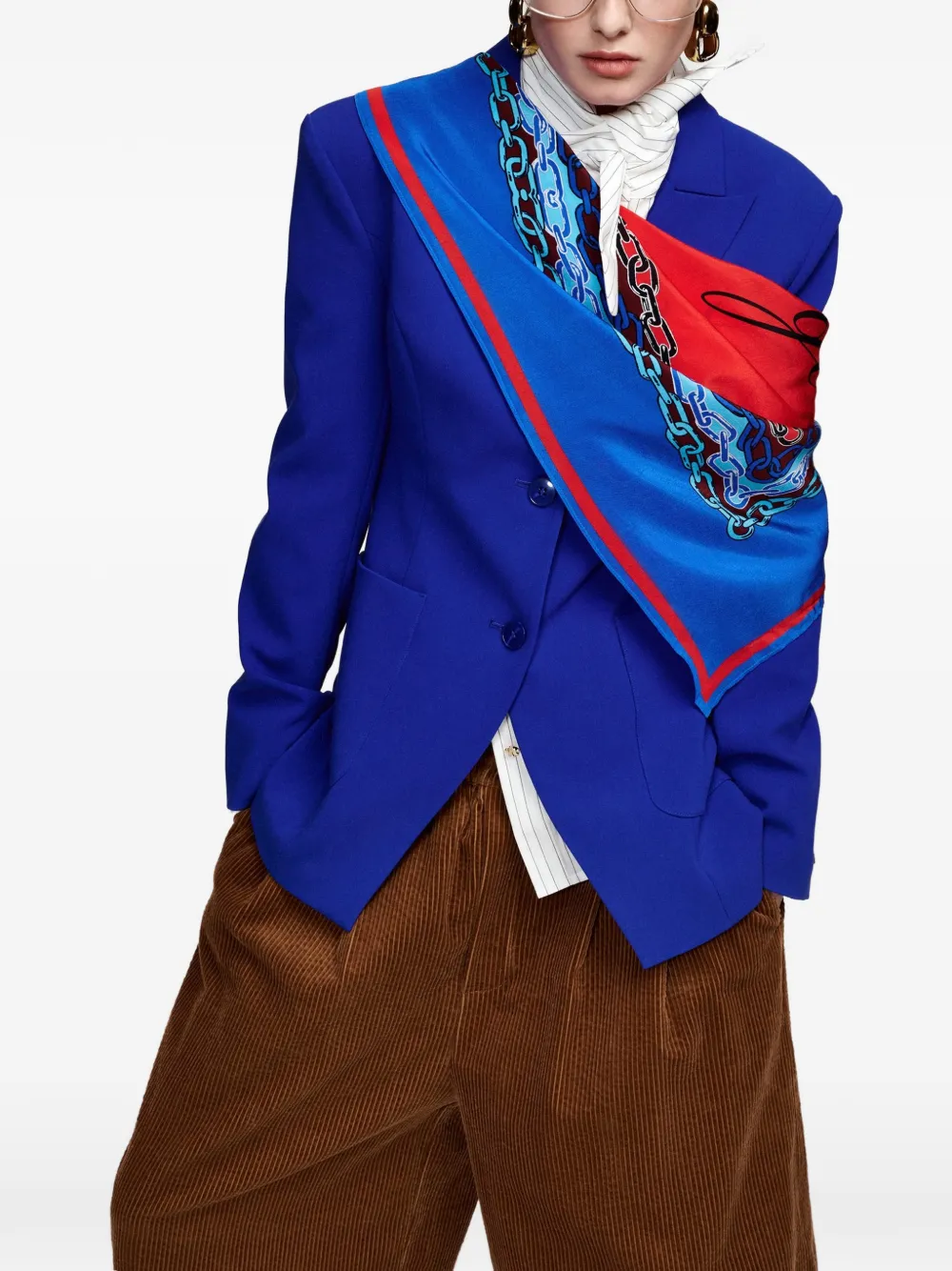 Essentiel Antwerp Knightly blazer met enkele rij knopen en gewatteerde schouders Blauw