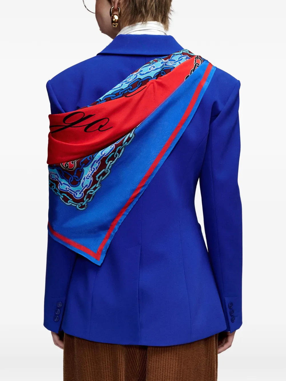 Essentiel Antwerp Knightly blazer met enkele rij knopen en gewatteerde schouders Blauw