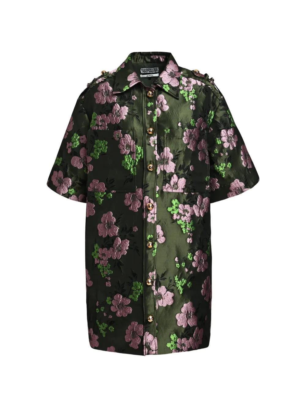 Essentiel Antwerp Kinder floral-jacquard shirt mini dress
