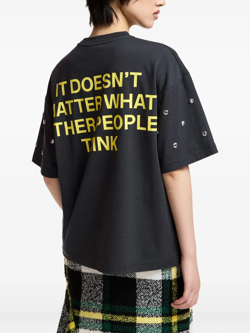 Essentiel Antwerp Kourse T-shirt verfraaid met studs Zwart