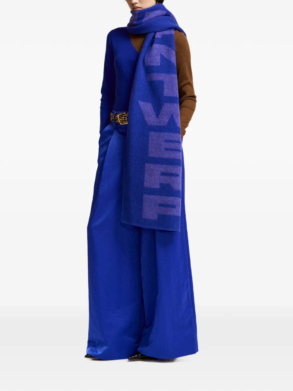 Essentiel Antwerp Ribgebreide tweekleurige trui Blauw