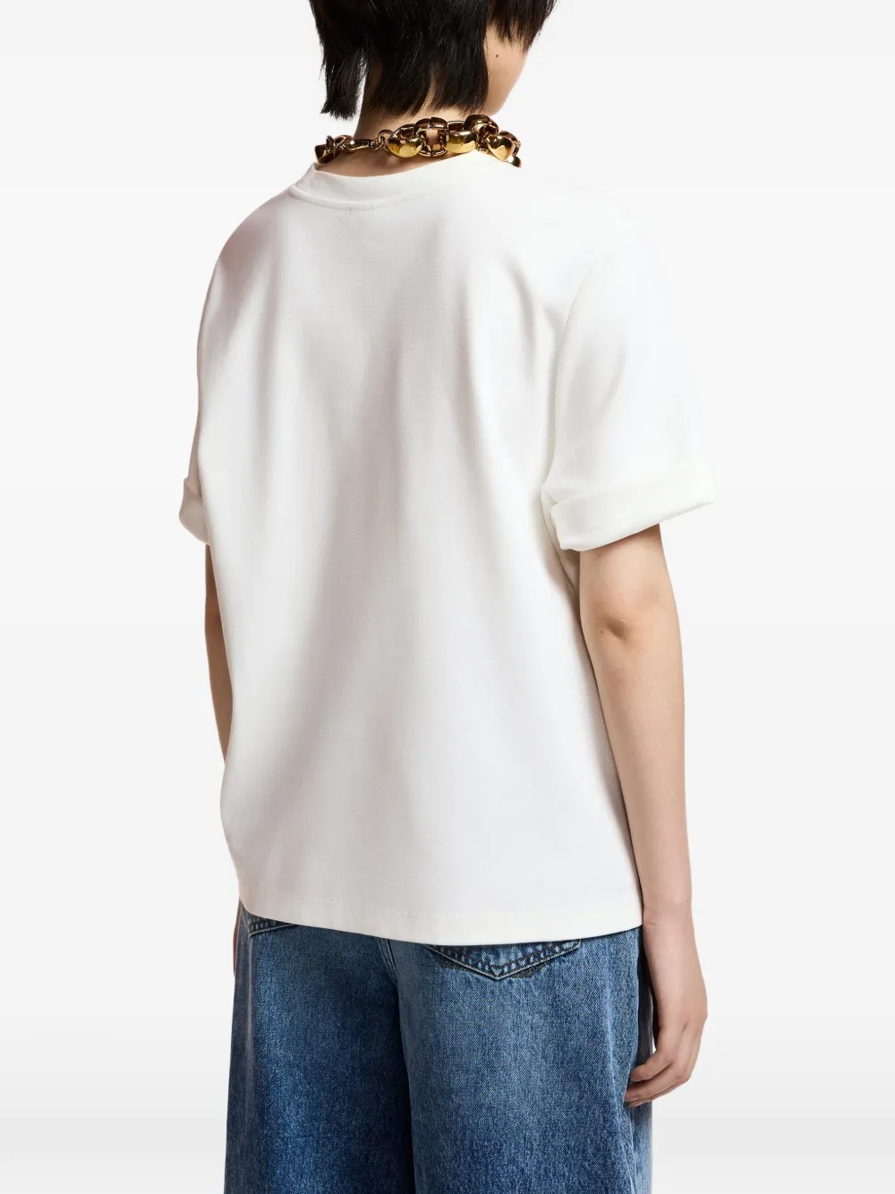 Essentiel Antwerp Korse T-shirt verfraaid met knopen Wit