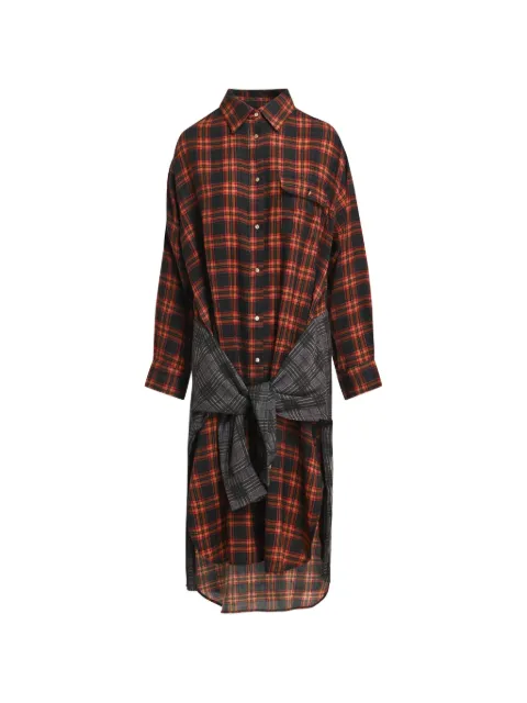 Essentiel Antwerp checked trompe-l'œil shirt dress
