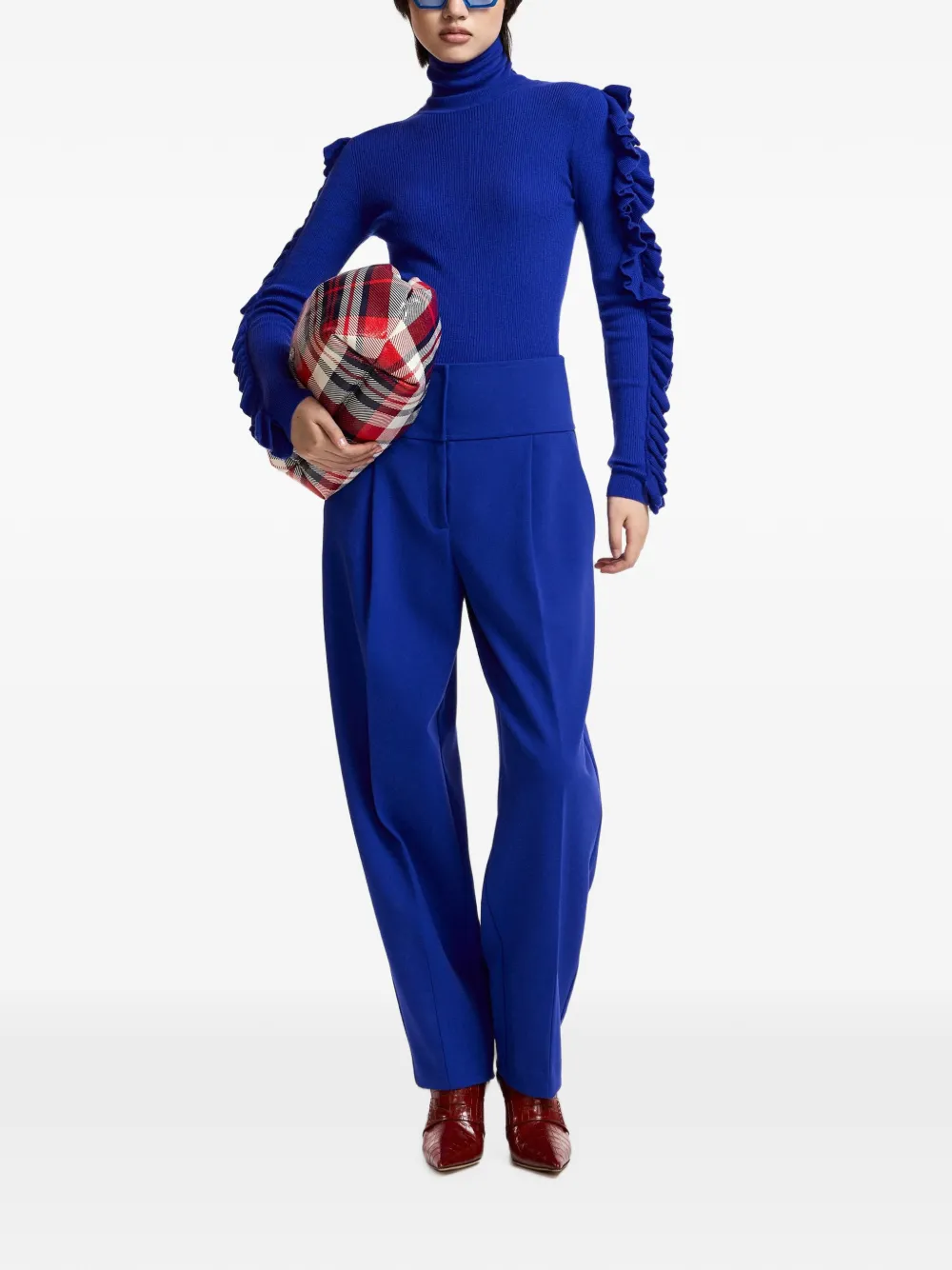 Essentiel Antwerp pleated tapered trousers Blauw