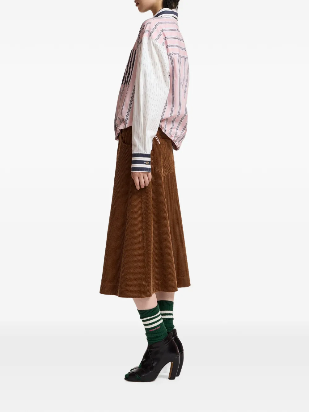 Essentiel Antwerp Kozef gestreept blouse met patchwork Roze