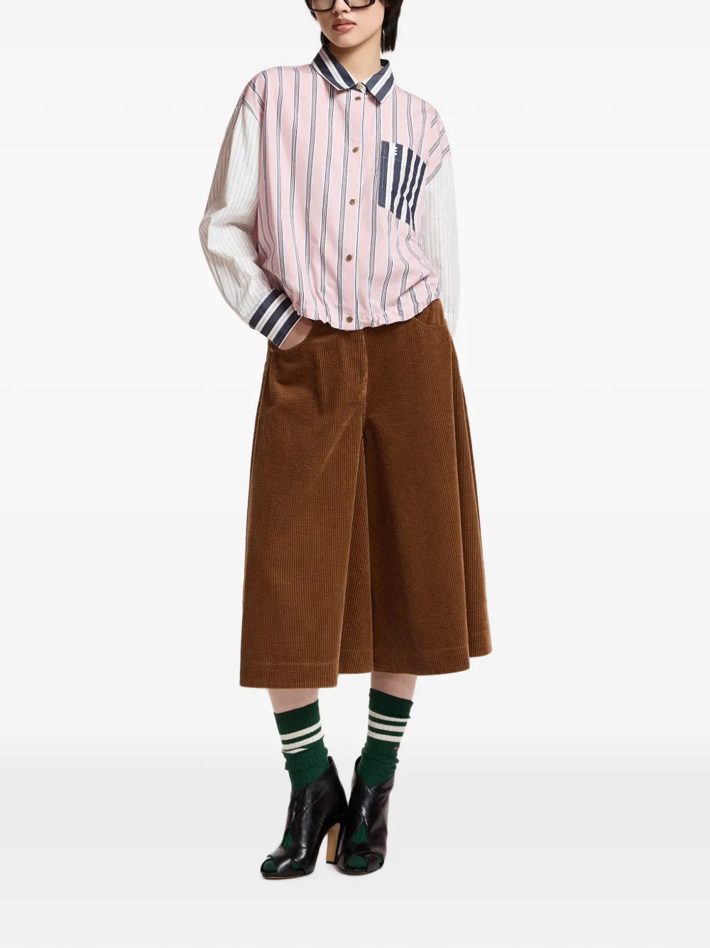 Essentiel Antwerp Kozef gestreept blouse met patchwork Roze