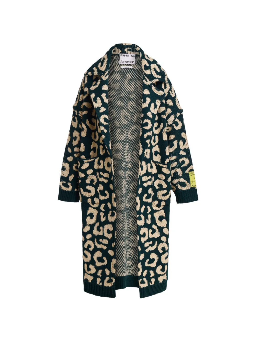 Essentiel Antwerp Cardigan Keo leopardato jacquard - Verde