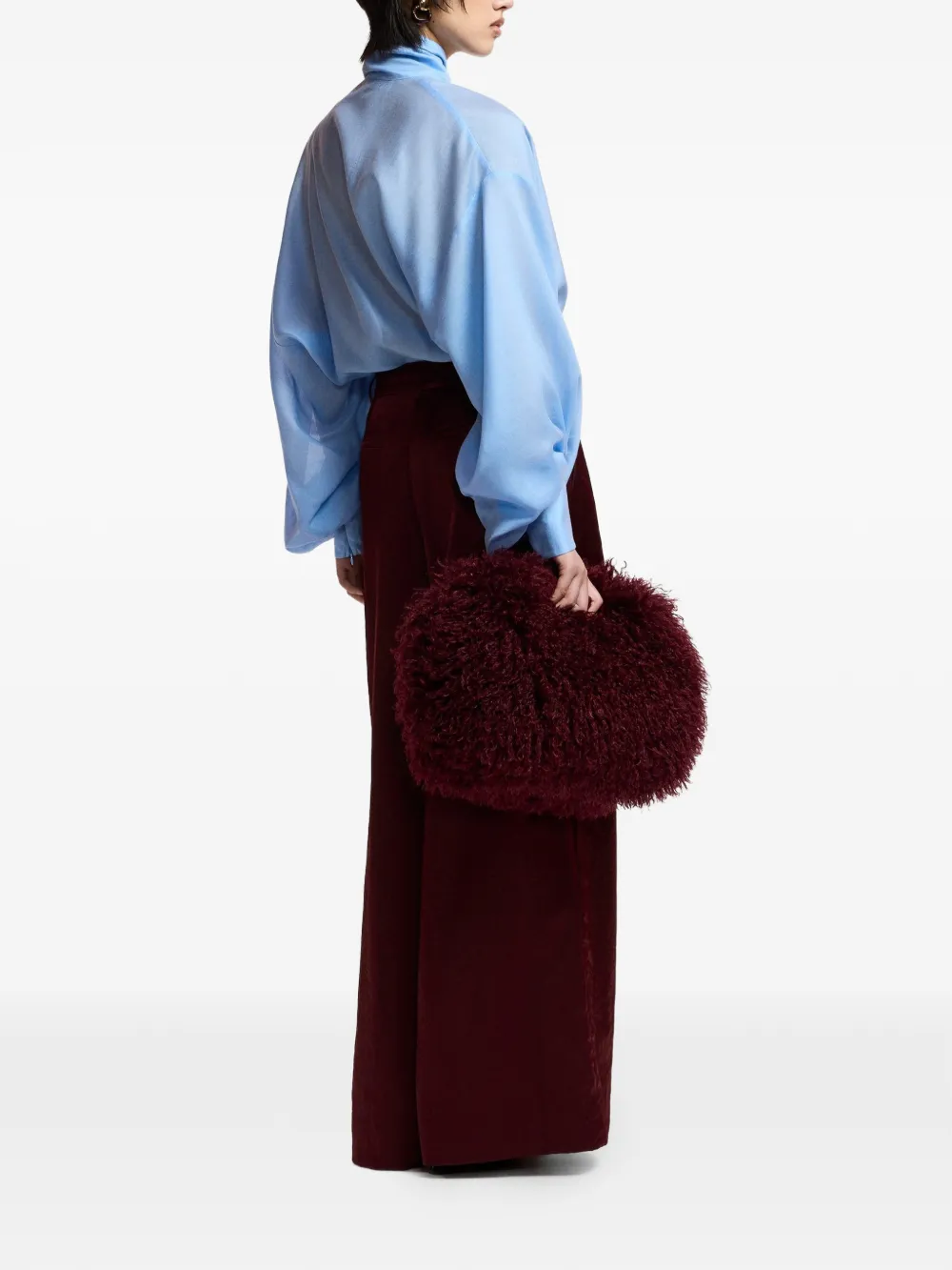 Essentiel Antwerp Katerinfaux schoudertas van imitatiebont Rood