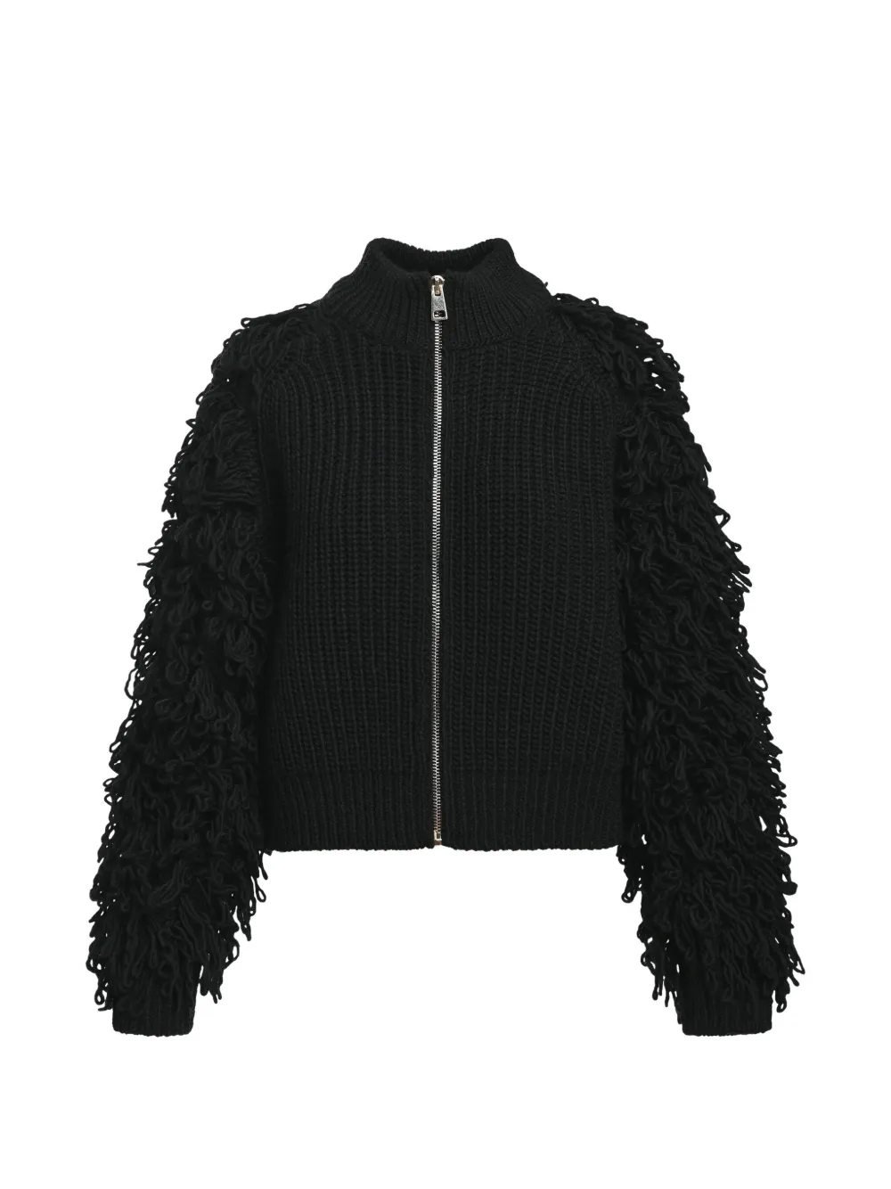 Essentiel Antwerp Cardigan Klush con frange - Nero