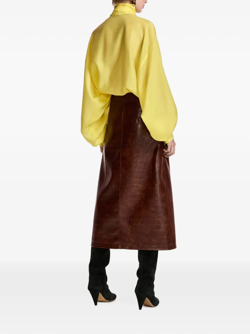 Essentiel Antwerp Karismatic blouse met strik Geel