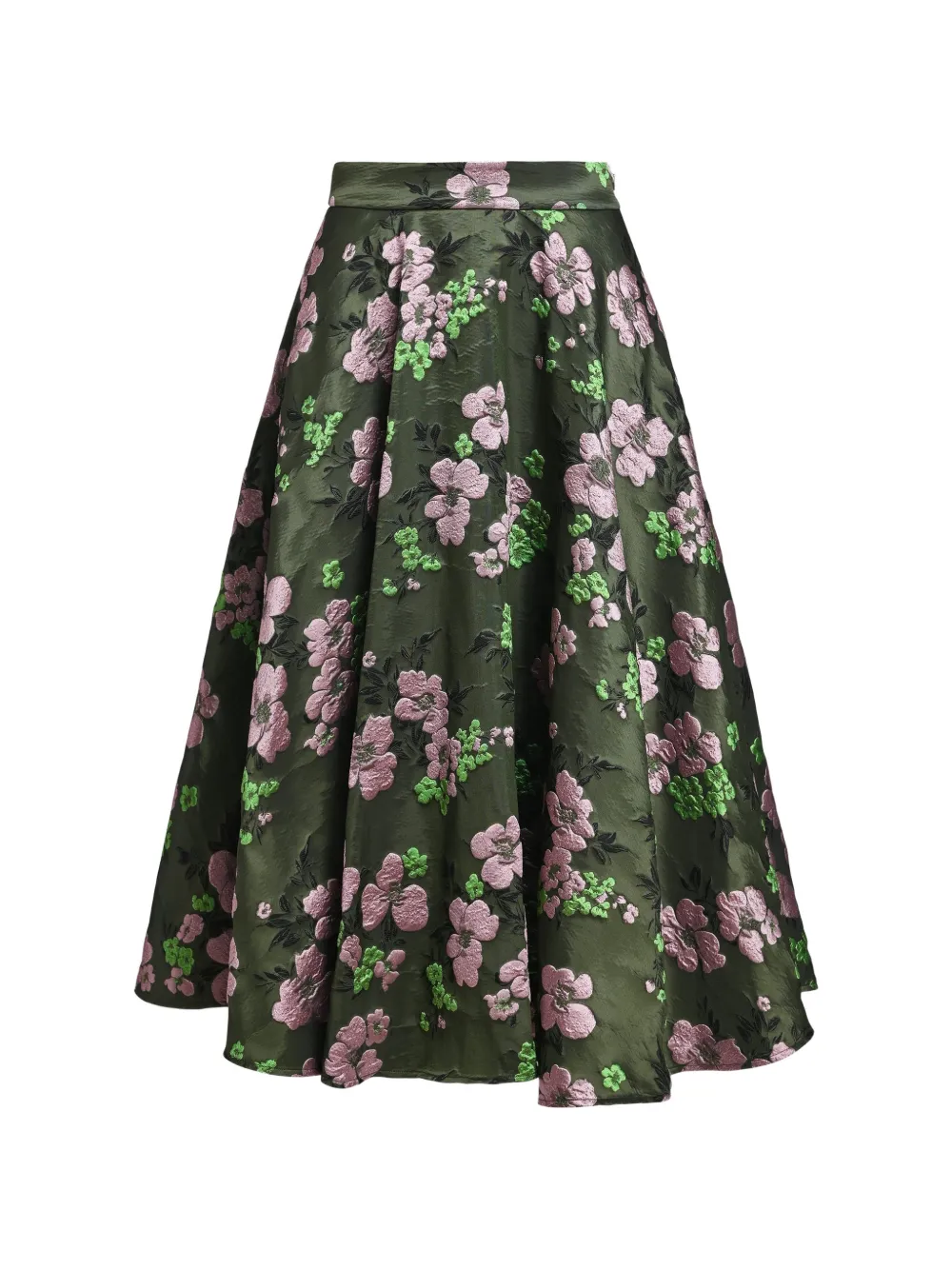 Essentiel Antwerp Gonna midi Kathyanne a fiori jacquard - Verde