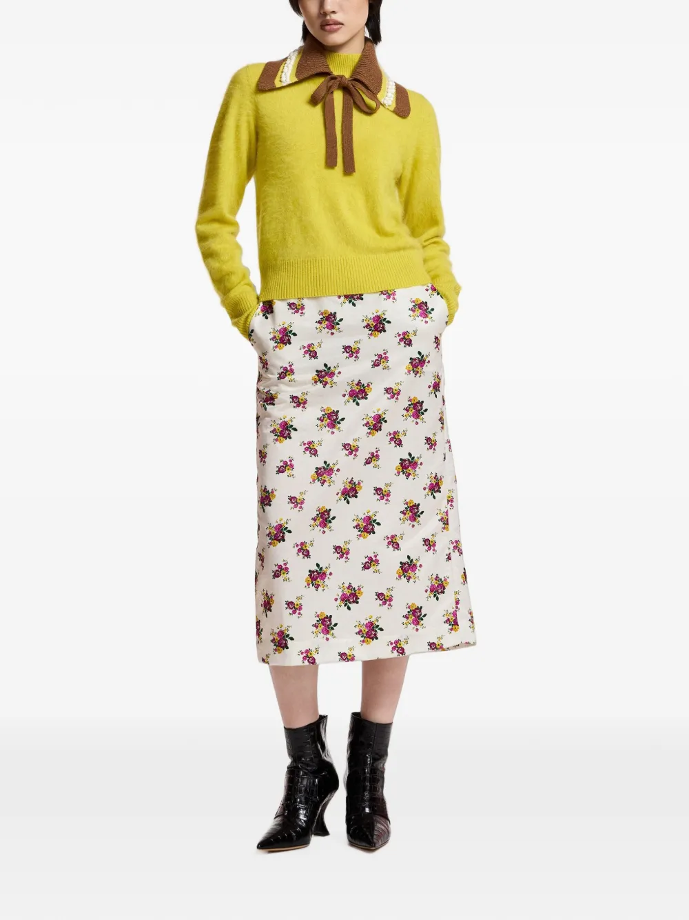 Essentiel Antwerp Karacas trui met geribbelde afwerking Geel