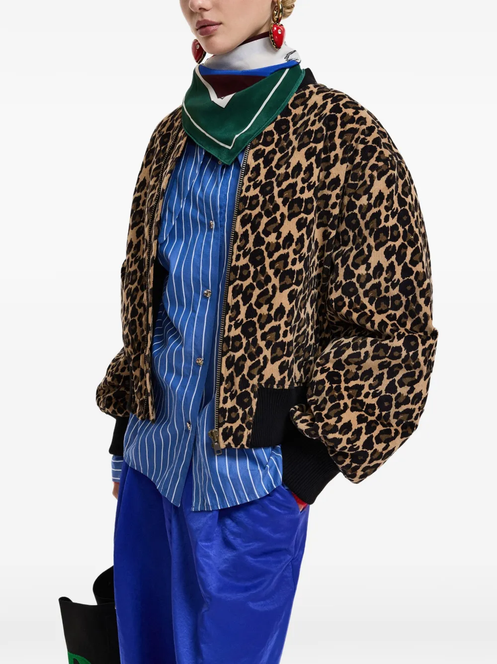 Essentiel Antwerp Bomberjack met luipaardprint Bruin