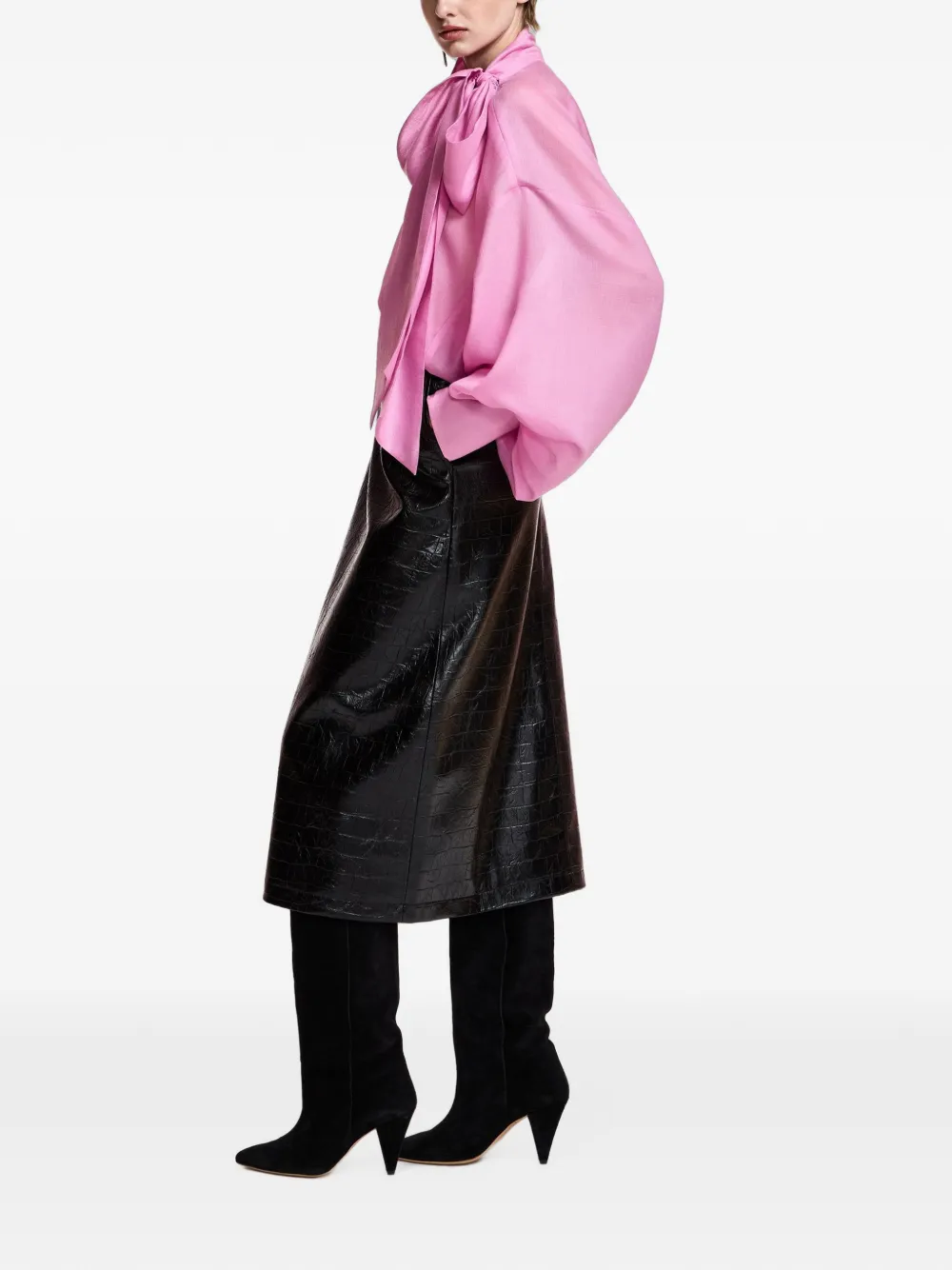 Essentiel Antwerp Kind midi-rok met gekreukt effect Zwart