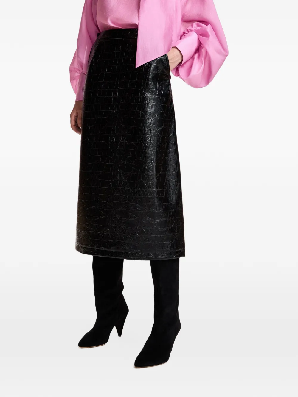 Essentiel Antwerp Kind midi-rok met gekreukt effect Zwart