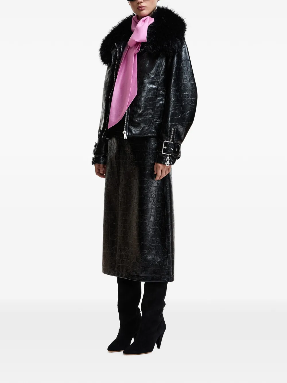 Essentiel Antwerp Kind midi-rok met gekreukt effect Zwart