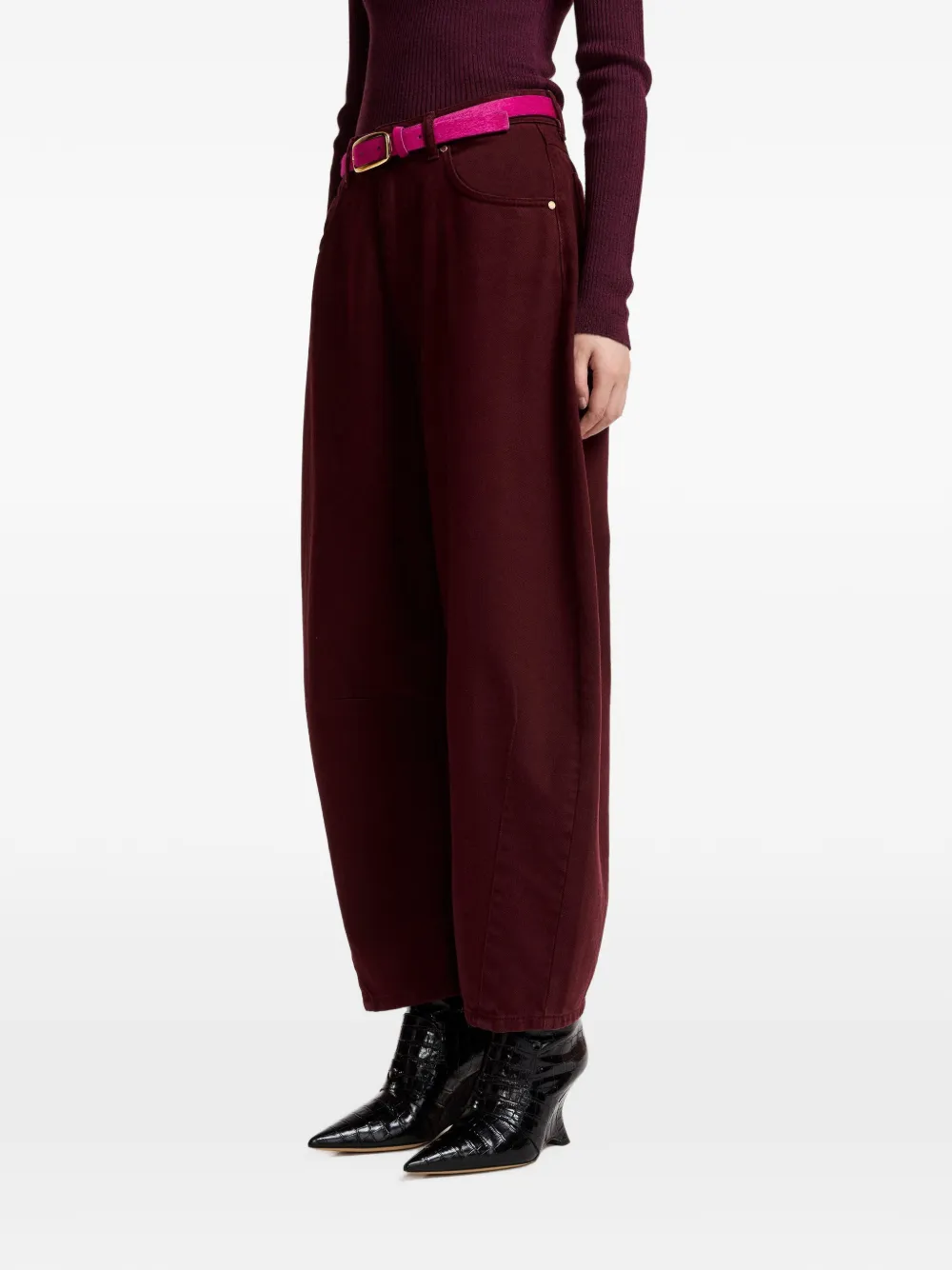 Essentiel Antwerp Jeans met barrel pijpen Rood