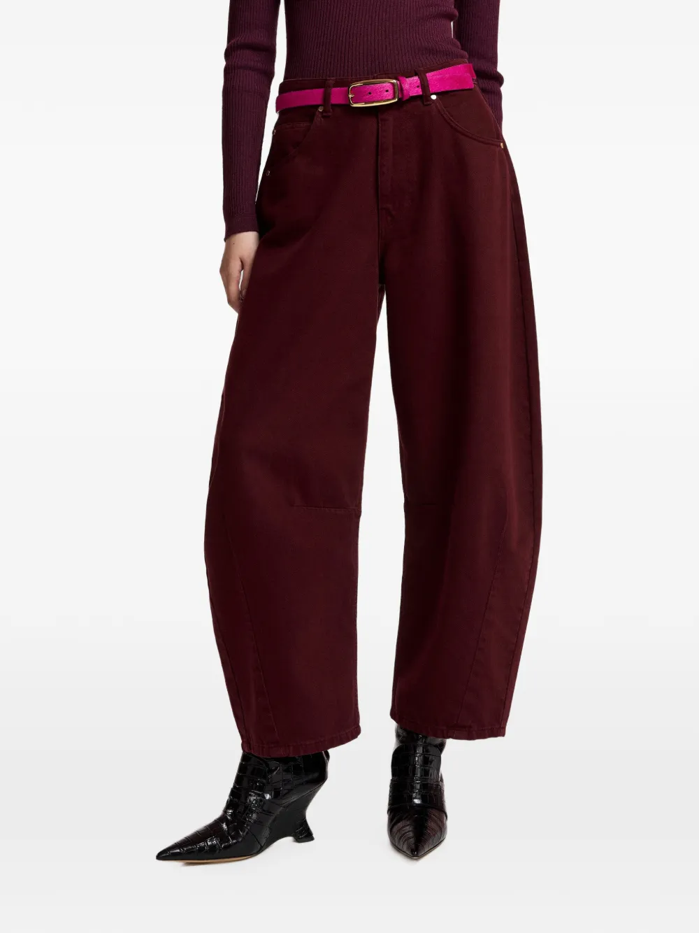 Essentiel Antwerp Jeans met barrel pijpen Rood