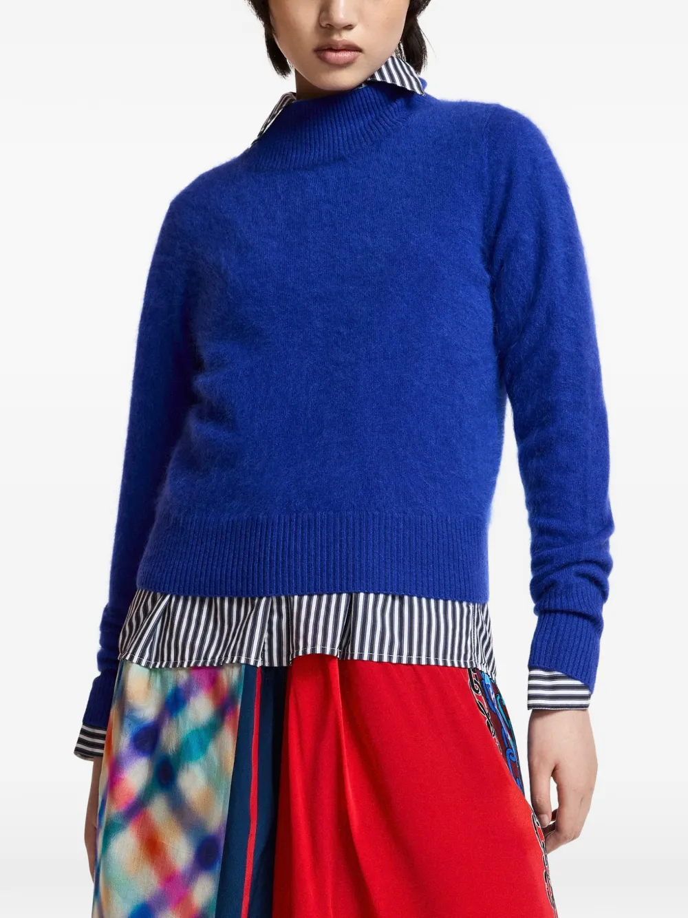 Essentiel Antwerp Karacas trui met geribbelde afwerking Blauw