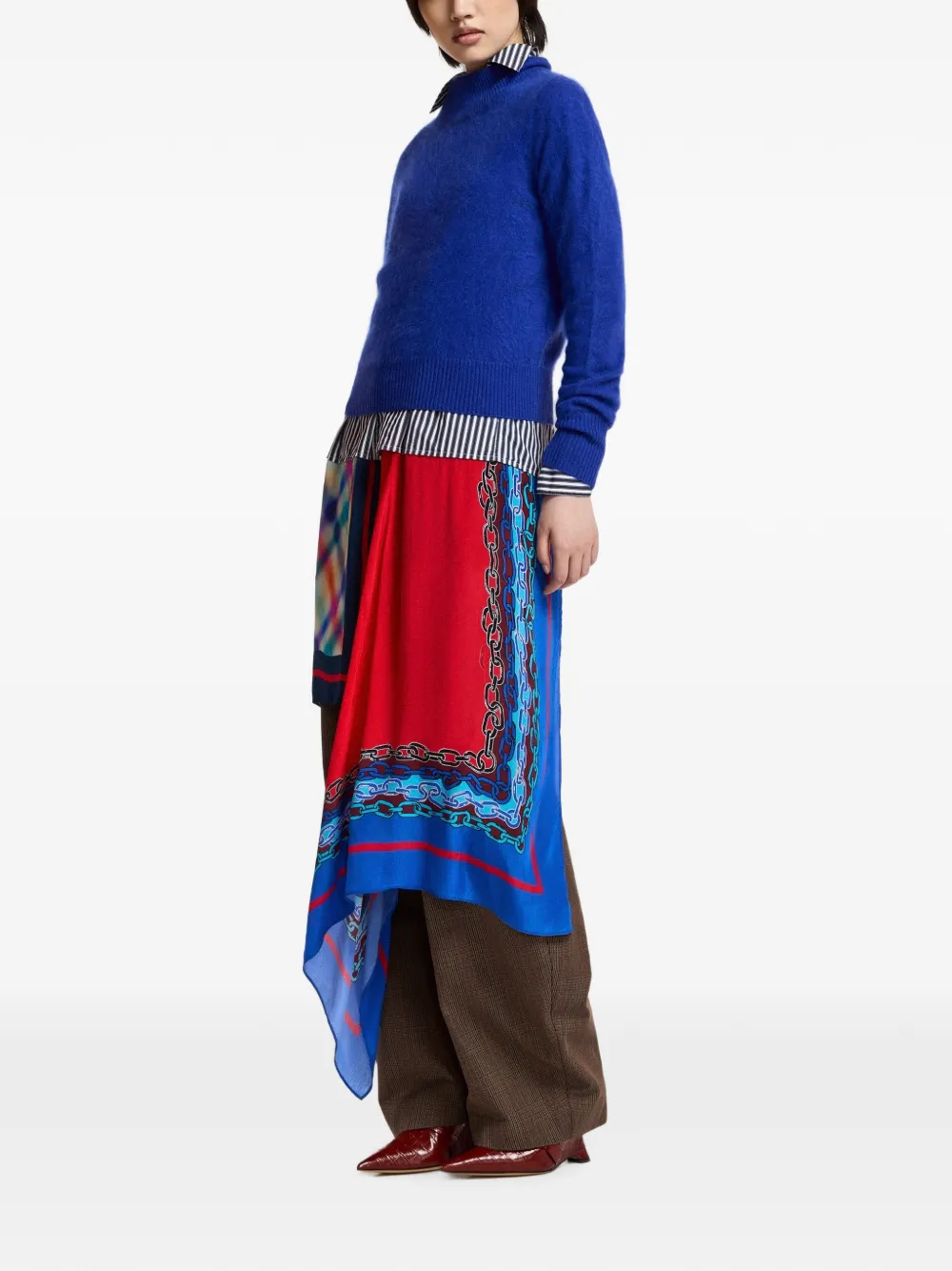 Essentiel Antwerp Karacas trui met geribbelde afwerking Blauw