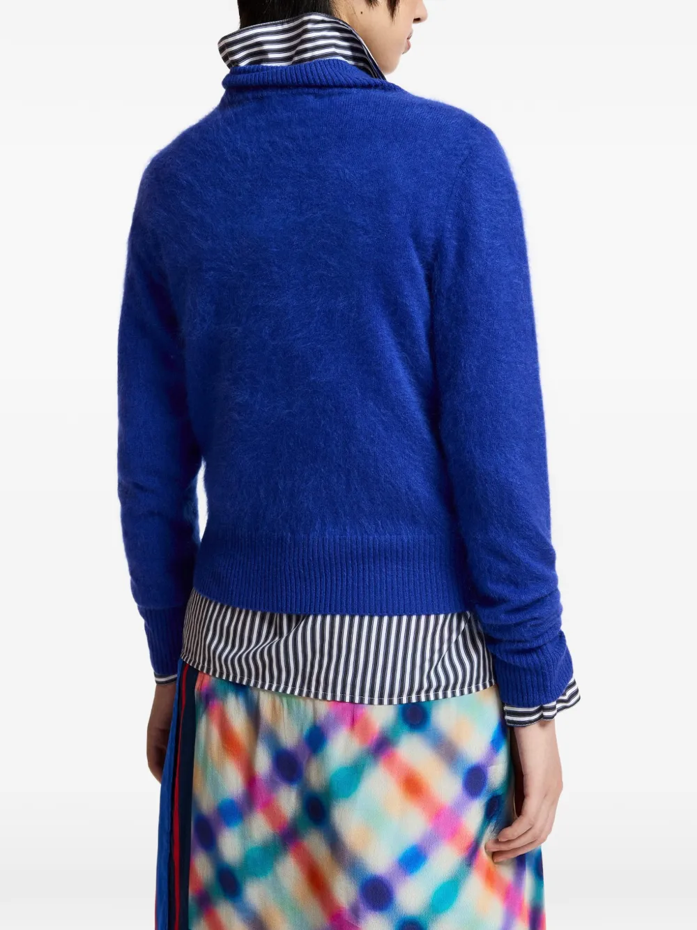 Essentiel Antwerp Karacas trui met geribbelde afwerking Blauw