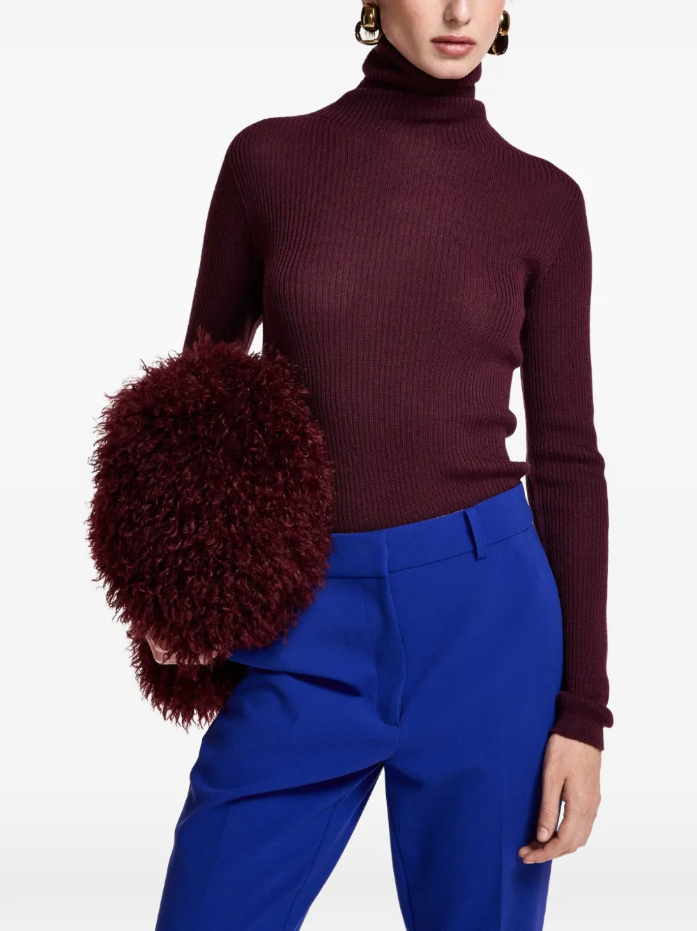 Essentiel Antwerp Kelmuse2 ribgebreide coltrui Rood