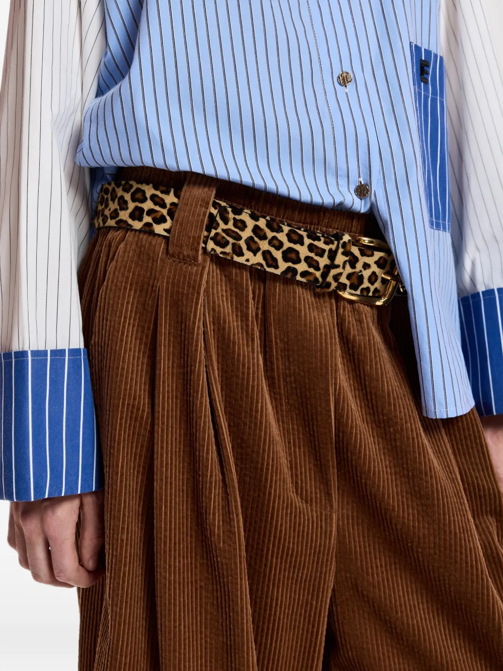 Essentiel Antwerp Kofee riem met luipaardprint Beige