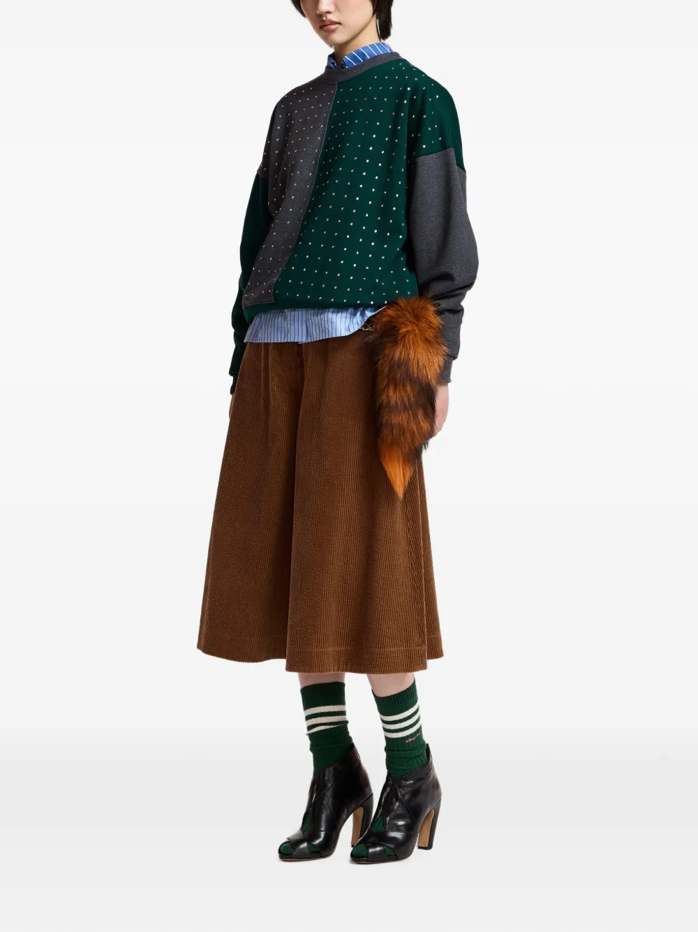 Essentiel Antwerp Koldi sweater verfraaid met stras Groen