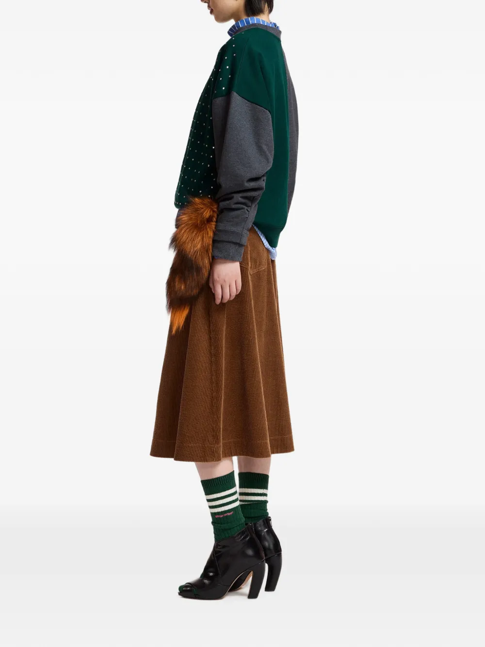 Essentiel Antwerp Koldi sweater verfraaid met stras Groen
