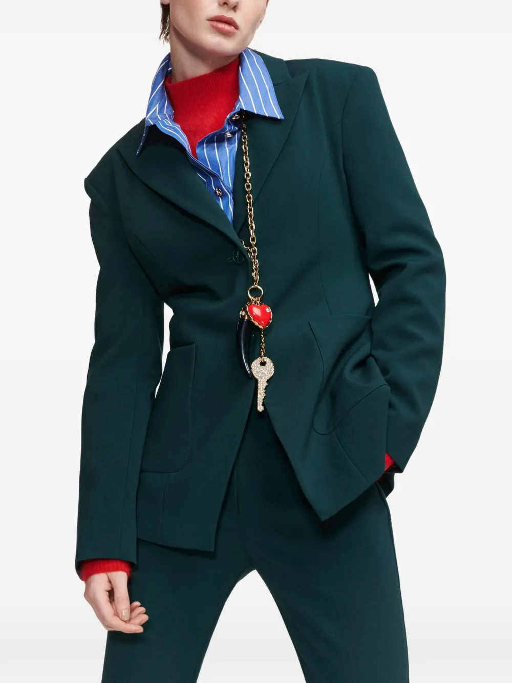 Essentiel Antwerp Knightly blazer met enkele rij knopen Groen