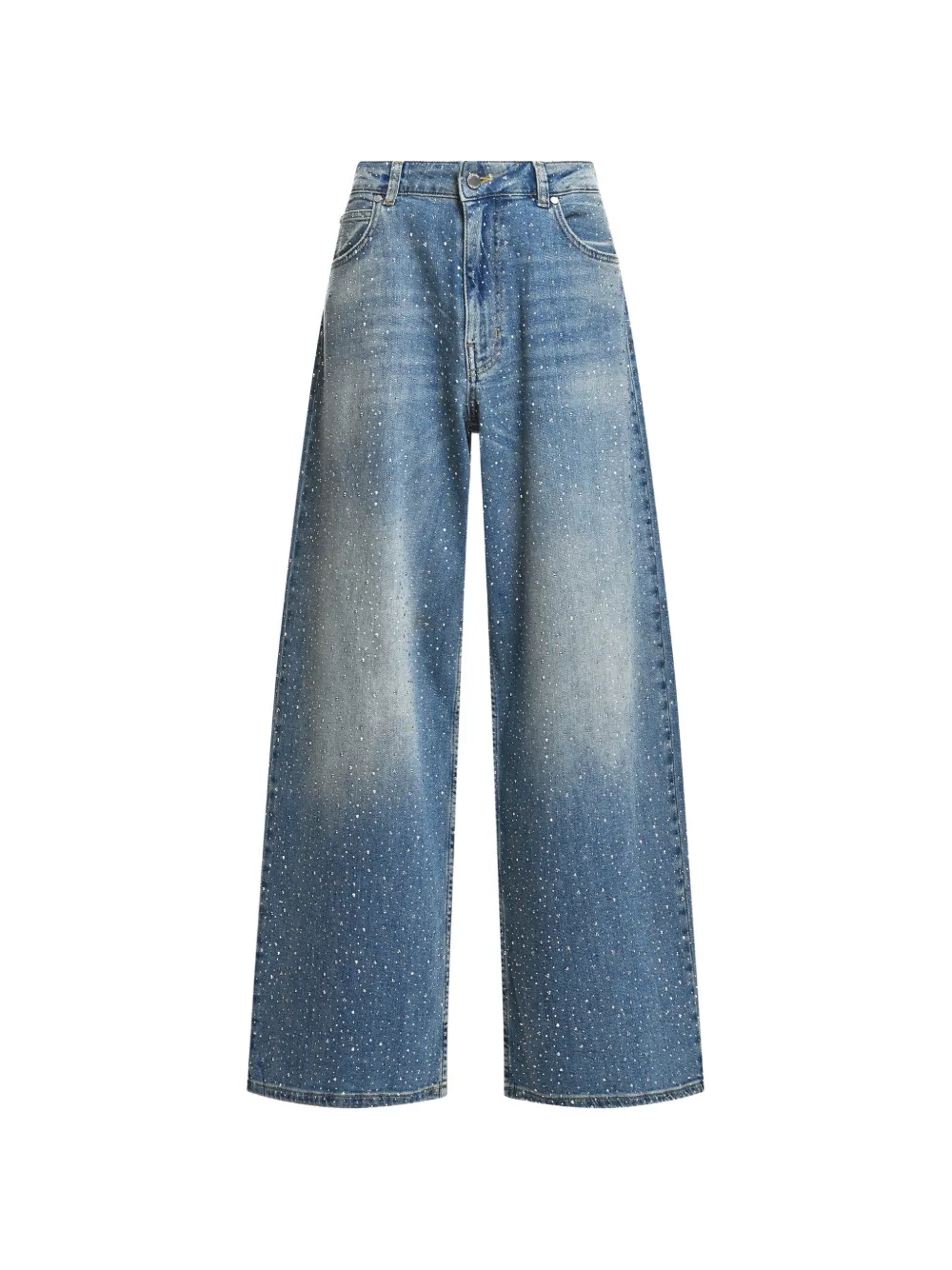 Essentiel Antwerp Jeans a gamba ampia con strass - Blu