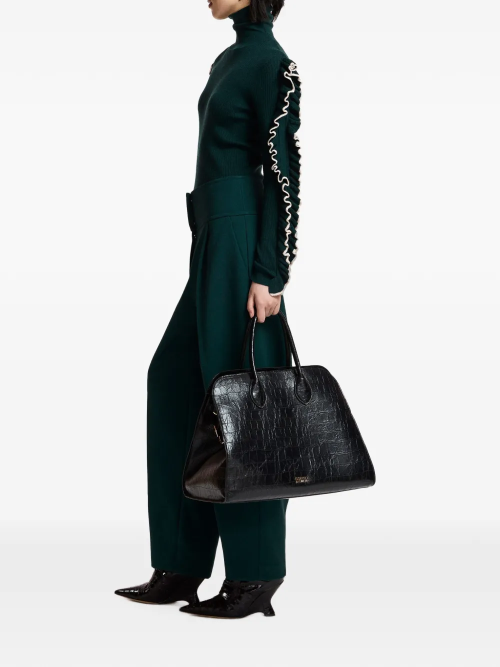 Essentiel Antwerp Katarina shopper met krokodillen-reliëf Zwart