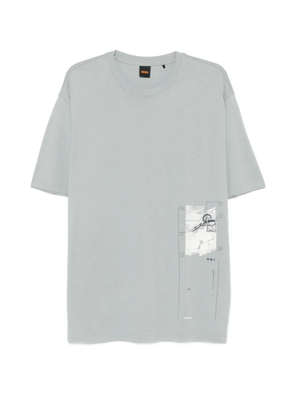BOSS T-Shirt mit grafischem Print - Grau