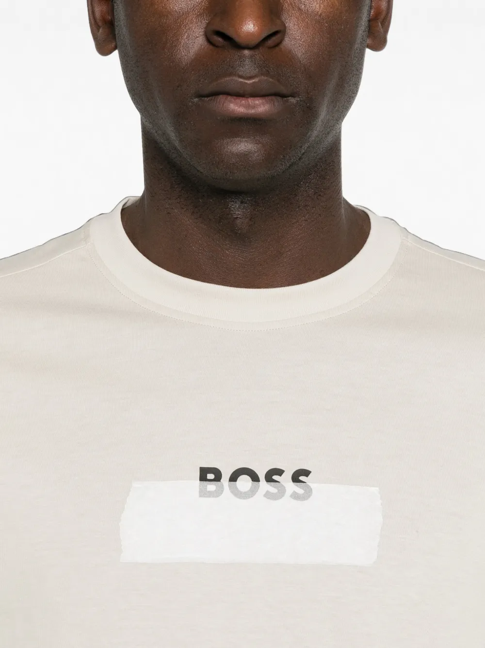 BOSS T-shirt met logoprint Beige