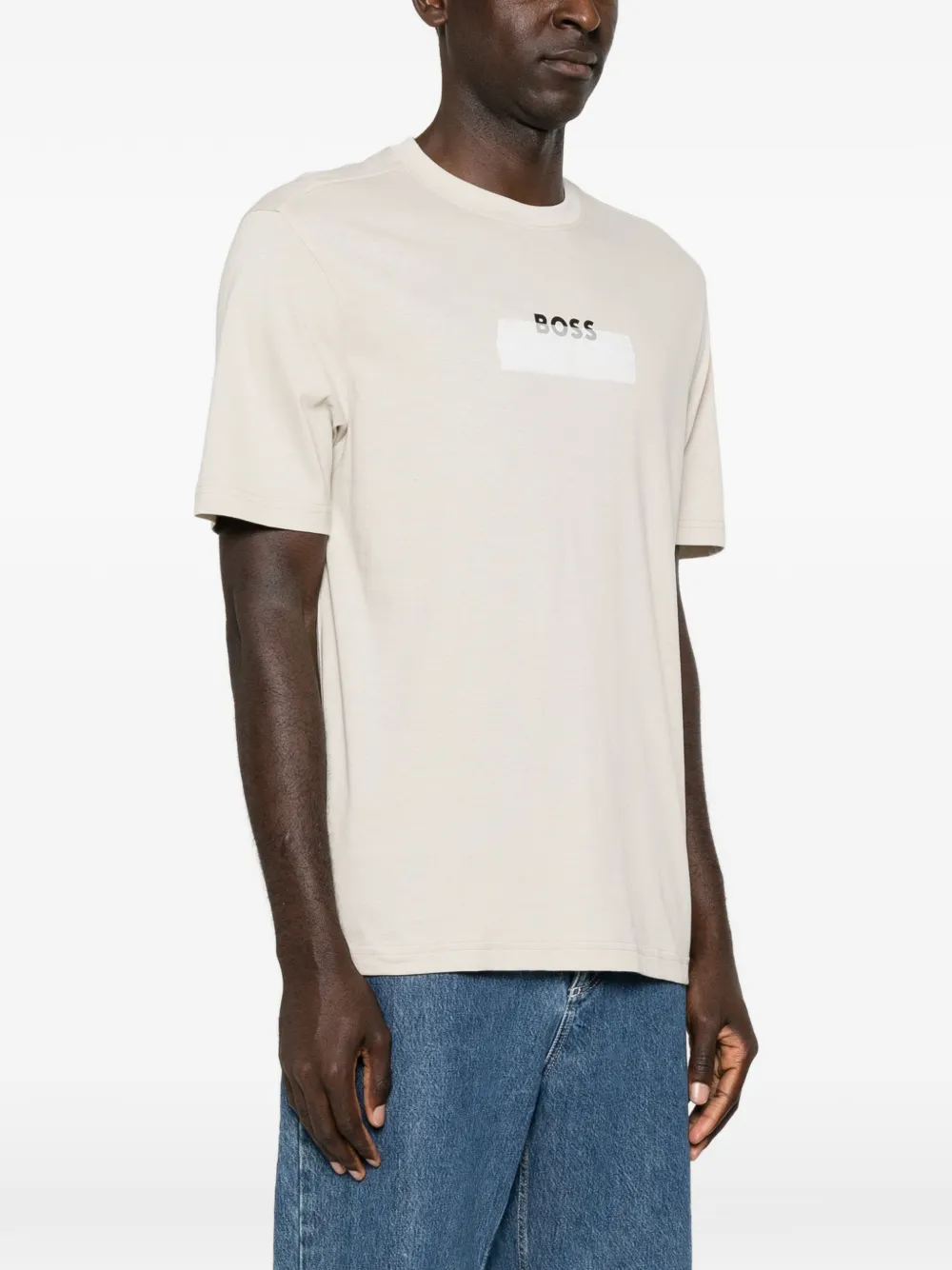 BOSS T-shirt met logoprint Beige