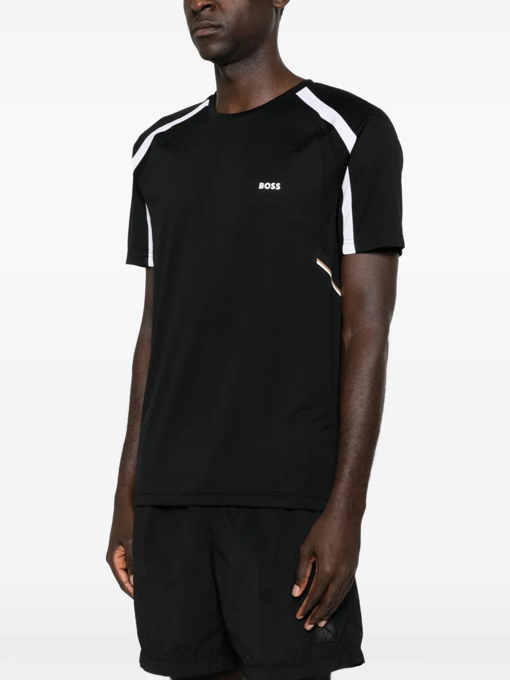 BOSS T-shirt met logoprint Zwart