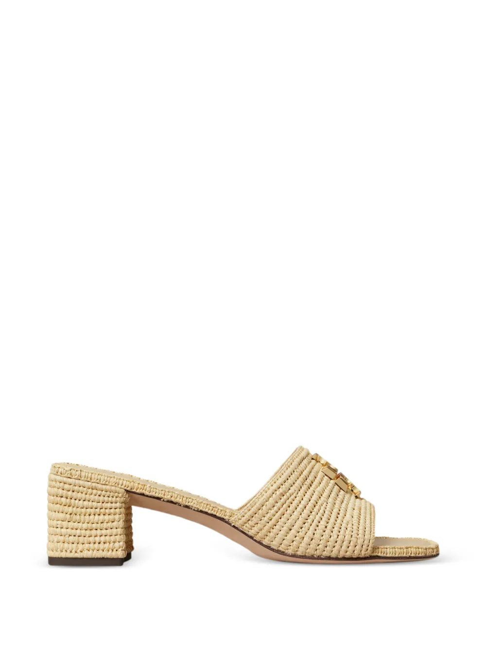 Tory Burch Eleanor raffia heeled sandals Beige