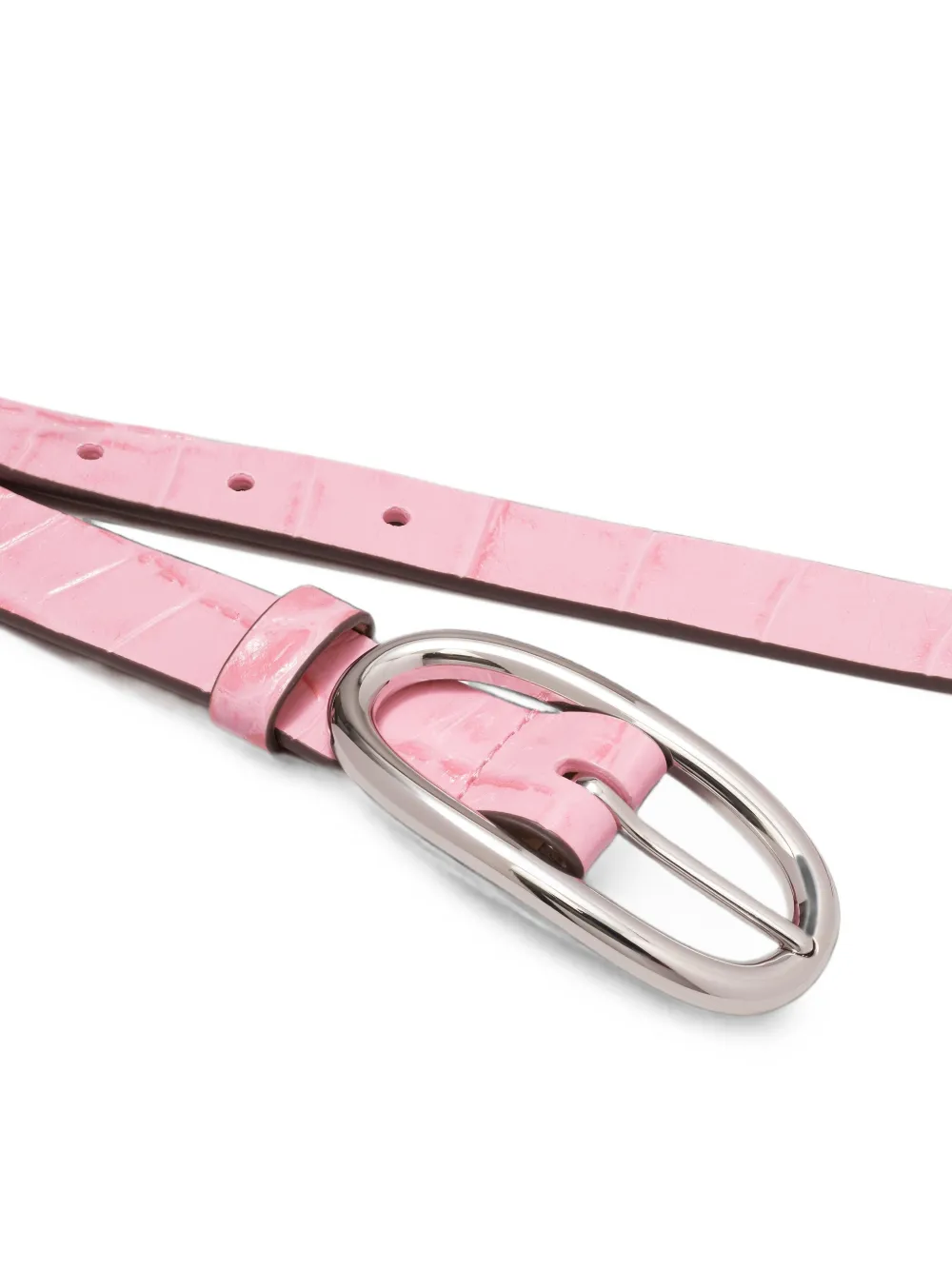 Tory Burch Grote gespriem met krokodillen-reliëf en gaatjes Roze