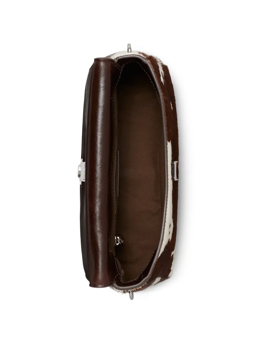 Tory Burch Charlie kleine kalfsleren schoudertas Bruin