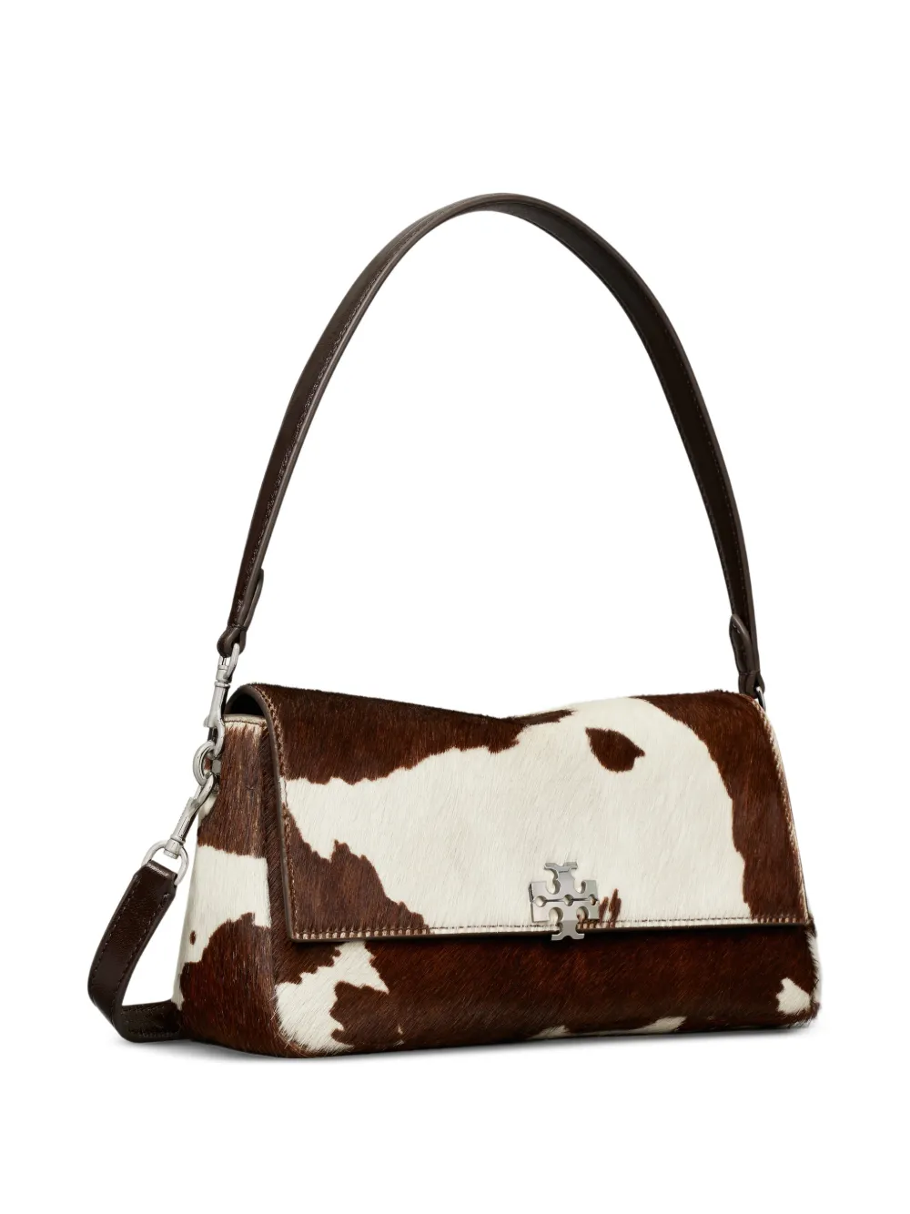 Tory Burch Charlie kleine kalfsleren schoudertas Bruin